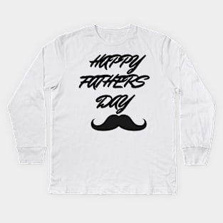 Happy Fathers Day Design Typography WordArt Design Kids Long Sleeve T-Shirt